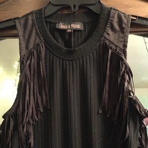 Black Bodycon Fringe Dress